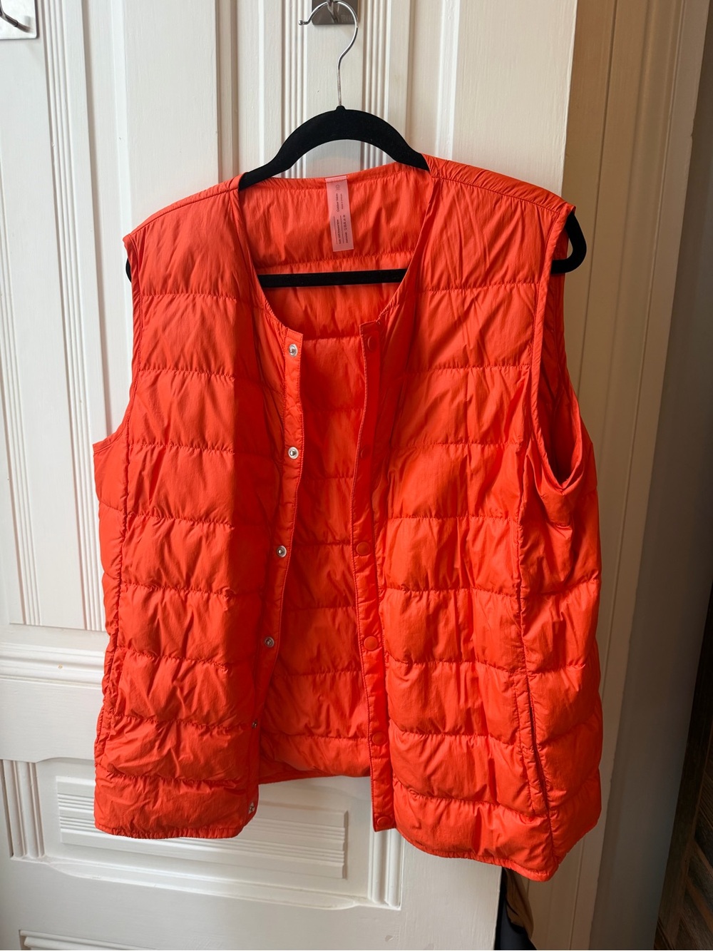 Outdoor Voices Coral-Orange Quilted Vest